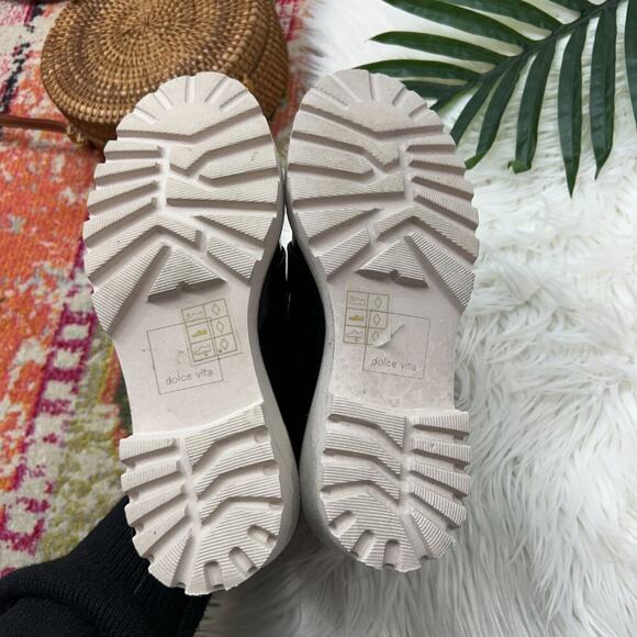 Dolce Vita Neutral Black Minimalist Wedge Platform Heeled Henri Loafer 6.5 - Picture 9 of 10